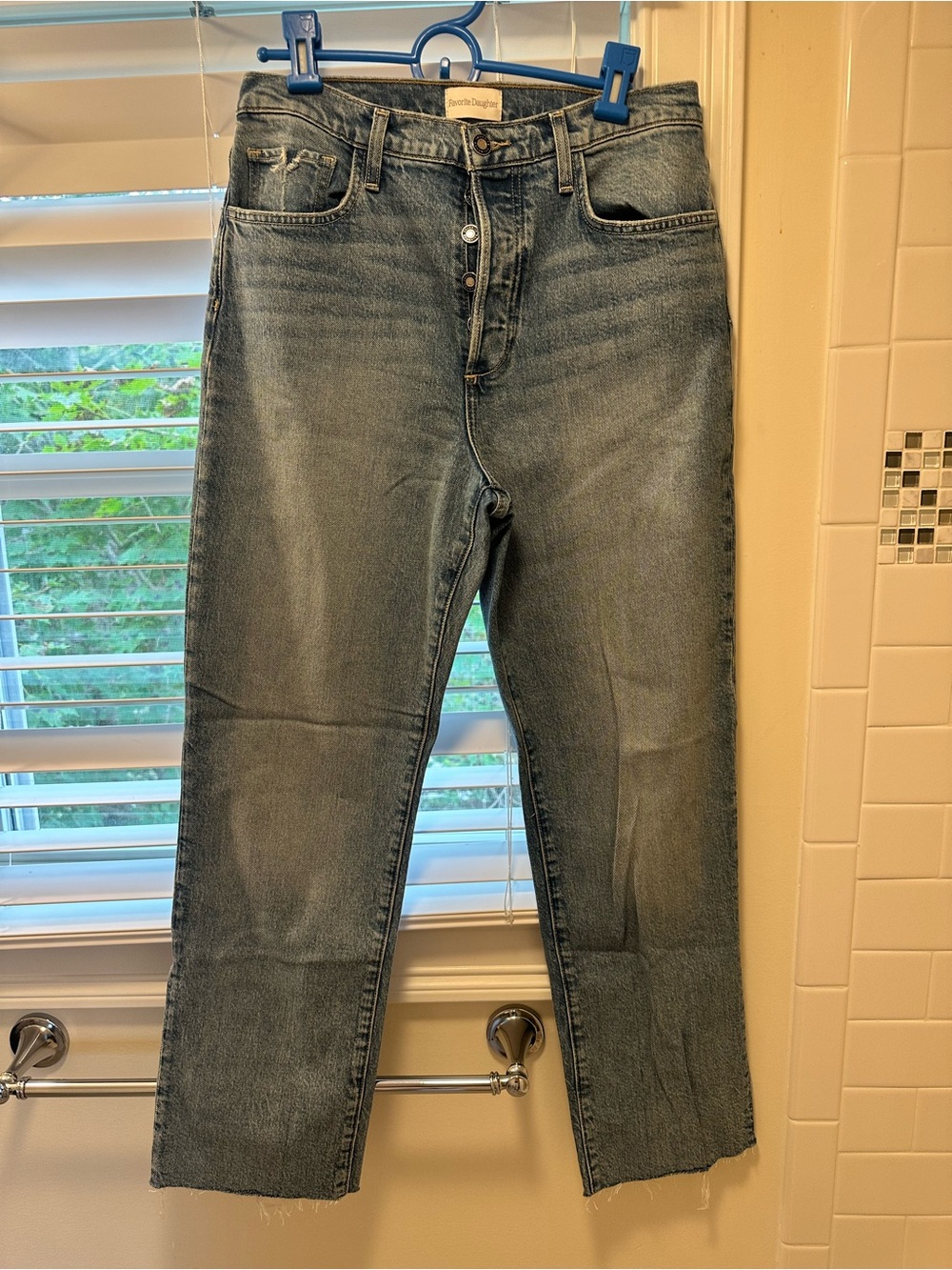 Favorite Daughter Women's Straight Leg Jeans in Washed Blue